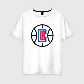 Женская футболка хлопок Oversize с принтом Los Angeles Clippers в городе Новоалтайск, 100% хлопок | свободный крой, круглый ворот, спущенный рукав, длина до линии бедер
 | angeles | clippers | los | nba | анджелес | баскетбол | клипперс | лос | нба