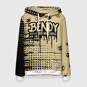 Женская толстовка 3D с принтом BENDY AND THE INK MACHINE. в городе Новоалтайск, 100% полиэстер  | двухслойный капюшон со шнурком для регулировки, мягкие манжеты на рукавах и по низу толстовки, спереди карман-кенгуру с мягким внутренним слоем. | bendy | bendy and the ink machine | бенди | бенди и чернильная машина | большие чудеса | взлёты и падения | движущиеся картинки | последняя бобина | старая песня