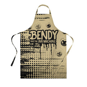 Фартук 3D с принтом BENDY AND THE INK MACHINE. в городе Новоалтайск, 100% полиэстер | общий размер — 65 х 85 см, ширина нагрудника — 26 см, горловина — 53 см, длина завязок — 54 см, общий обхват в поясе — 173 см. Принт на завязках и на горловине наносится с двух сторон, на основной части фартука — только с внешней стороны | bendy | bendy and the ink machine | бенди | бенди и чернильная машина | большие чудеса | взлёты и падения | движущиеся картинки | последняя бобина | старая песня