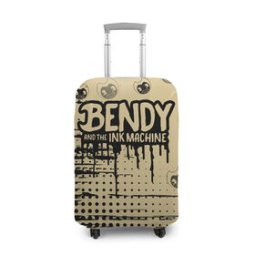 Чехол для чемодана 3D с принтом BENDY AND THE INK MACHINE. в городе Новоалтайск, 86% полиэфир, 14% спандекс | двустороннее нанесение принта, прорези для ручек и колес | bendy | bendy and the ink machine | бенди | бенди и чернильная машина | большие чудеса | взлёты и падения | движущиеся картинки | последняя бобина | старая песня