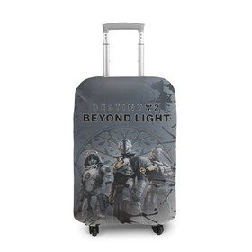Чехол для чемодана 3D с принтом Destiny 2: Beyond Light в городе Новоалтайск, 86% полиэфир, 14% спандекс | двустороннее нанесение принта, прорези для ручек и колес | destiny 2: beyond light | европа | игра | спутник | шутер | юпитера