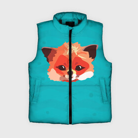 Женский жилет утепленный 3D с принтом Лисичка в городе Новоалтайск,  |  | fox | lisa | teal and orange | зверек | лиса | лисенок | лисичка | мода | стиль | тилэндоранж