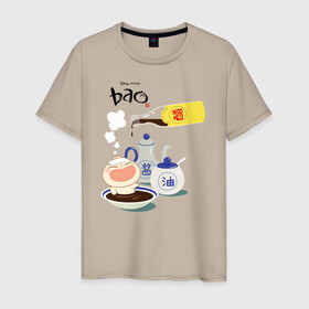 Мужская футболка хлопок с принтом Bao в городе Новоалтайск, 100% хлопок | прямой крой, круглый вырез горловины, длина до линии бедер, слегка спущенное плечо. | bao | pixar | vdzabma | бао | пиксар