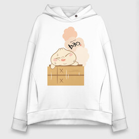 Женское худи Oversize хлопок с принтом Bao в городе Новоалтайск, френч-терри — 70% хлопок, 30% полиэстер. Мягкий теплый начес внутри —100% хлопок | боковые карманы, эластичные манжеты и нижняя кромка, капюшон на магнитной кнопке | bao | pixar | vdzabma | бао | пиксар