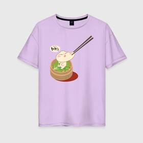 Женская футболка хлопок Oversize с принтом Bao в городе Новоалтайск, 100% хлопок | свободный крой, круглый ворот, спущенный рукав, длина до линии бедер
 | bao | pixar | vdzabma | бао | пиксар