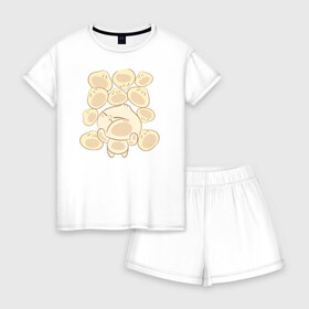 Женская пижама с шортиками хлопок с принтом Bao в городе Новоалтайск, 100% хлопок | футболка прямого кроя, шорты свободные с широкой мягкой резинкой | bao | pixar | vdzabma | бао | пиксар