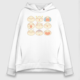 Женское худи Oversize хлопок с принтом Bao в городе Новоалтайск, френч-терри — 70% хлопок, 30% полиэстер. Мягкий теплый начес внутри —100% хлопок | боковые карманы, эластичные манжеты и нижняя кромка, капюшон на магнитной кнопке | bao | pixar | vdzabma | бао | пиксар