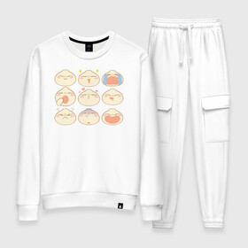 Женский костюм хлопок с принтом Bao в городе Новоалтайск, 100% хлопок | на свитшоте круглая горловина, мягкая резинка по низу. Брюки заужены к низу, на них два вида карманов: два 