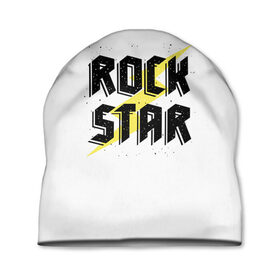 Шапка 3D с принтом Rock star в городе Новоалтайск, 100% полиэстер | универсальный размер, печать по всей поверхности изделия | rock star | музыка | надписи | рок звезда