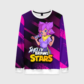 Женский свитшот 3D с принтом Brawl Stars Shelly в городе Новоалтайск, 100% полиэстер с мягким внутренним слоем | круглый вырез горловины, мягкая резинка на манжетах и поясе, свободная посадка по фигуре | anime | brawl | brawl stars | brawlstars | brawl_stars | panny | shelly | аниме | бравл | бравлстарс | девочка | девушка | манга | шели | шелли | шэли | шэлли