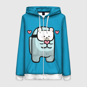 Женская толстовка 3D на молнии с принтом Nyan Cat (Among Us) в городе Новоалтайск, 100% полиэстер | длина до линии бедра, манжеты и пояс оформлены мягкой тканевой резинкой, двухслойный капюшон со шнурком для регулировки, спереди молния, по бокам два кармана | among | among us | cat | cats | crewmate | game | impistor | nyan | space | us | vote | выживший | игра | космос | кот | котейка | котэ | кошка | кэт | невиновный | нян | предатель | самозванец | сердечки | сердечко | сердца | сердце