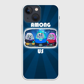 Чехол для iPhone 13 mini с принтом HAPPY AMONG US в городе Новоалтайск,  |  | among us | impostor | игры на телефон | компьютерная игра | мем с among us | мем с амонг ас | мультяшный космос | неоновая надпись | неоновый свет | персонаж в скафандре | прикольный амонг ас | смешной амонг ас