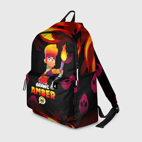 Рюкзак 3D с принтом BRAWL STARS AMBER. в городе Новоалтайск, 100% полиэстер | лямки с регулируемой длиной, сверху петелька, чтобы рюкзак можно было повесить на вешалку. Основное отделение закрывается на молнию, как и внешний карман. Внутри два дополнительных кармана, один из которых закрывается на молнию. По бокам два дополнительных кармашка | Тематика изображения на принте: 8 bit | amber | brawl stars | colette | crow | gale | leon | max | mecha | mecha crow | mr.p | sally leon | shark | tara | virus 8 bit | werewolf leon | акула | амбер | берли | бравл старс | ворон | коллет | макс | оборотень