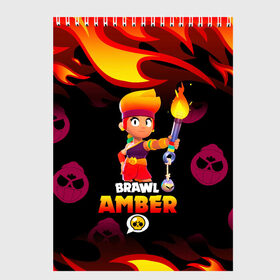 Скетчбук с принтом BRAWL STARS AMBER. в городе Новоалтайск, 100% бумага
 | 48 листов, плотность листов — 100 г/м2, плотность картонной обложки — 250 г/м2. Листы скреплены сверху удобной пружинной спиралью | 8 bit | amber | brawl stars | colette | crow | gale | leon | max | mecha | mecha crow | mr.p | sally leon | shark | tara | virus 8 bit | werewolf leon | акула | амбер | берли | бравл старс | ворон | коллет | макс | оборотень