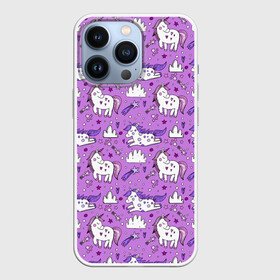 Чехол для iPhone 13 Pro с принтом Unicorn pattern в городе Новоалтайск,  |  | cloud | heart | hoofs | horn | mane | pattern | star | tail | unicorn | грива | единорог | звезда | копыта | облако | рог | сердце | узор | хвост