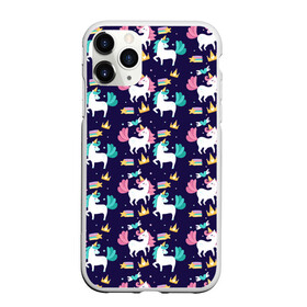 Чехол для iPhone 11 Pro Max матовый с принтом Unicorn pattern в городе Новоалтайск, Силикон |  | Тематика изображения на принте: cloud | heart | hoofs | horn | mane | pattern | star | tail | unicorn | грива | единорог | звезда | копыта | облако | рог | сердце | узор | хвост
