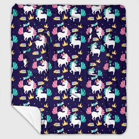 Плед с рукавами с принтом Unicorn pattern в городе Новоалтайск, 100% полиэстер | Закругленные углы, все края обработаны. Ткань не мнется и не растягивается. Размер 170*145 | cloud | heart | hoofs | horn | mane | pattern | star | tail | unicorn | грива | единорог | звезда | копыта | облако | рог | сердце | узор | хвост
