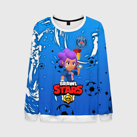 Мужской свитшот 3D с принтом BRAWL STARS SHELLY  PSG. в городе Новоалтайск, 100% полиэстер с мягким внутренним слоем | круглый вырез горловины, мягкая резинка на манжетах и поясе, свободная посадка по фигуре | 8 bit | amber | brawl stars | crow | gale | leon | max | mecha | mecha crow | mr.p | psg | sally leon | shark | shelly | tara | virus 8 bit | werewolf leon | акула | амбер | берли | бравл старс | ворон | макс | оборотень | псж | шелли