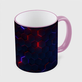 Кружка с принтом Light Background в городе Новоалтайск, керамика | ёмкость 330 мл | art | background | geometry | hexagons | neon | texture | арт | геометрия | неон | текстура | фон | шестигранники