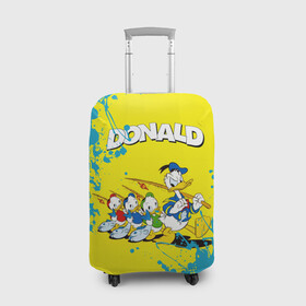 Чехол для чемодана 3D с принтом Donald duck (Рыбалка) в городе Новоалтайск, 86% полиэфир, 14% спандекс | двустороннее нанесение принта, прорези для ручек и колес | donald duck | walt disney | герой | мультфильмов | селезень | студии