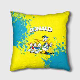 Подушка 3D с принтом Donald duck (Рыбалка) в городе Новоалтайск, наволочка – 100% полиэстер, наполнитель – холлофайбер (легкий наполнитель, не вызывает аллергию). | состоит из подушки и наволочки. Наволочка на молнии, легко снимается для стирки | donald duck | walt disney | герой | мультфильмов | селезень | студии