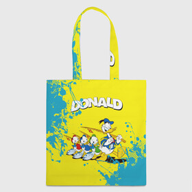 Шоппер 3D с принтом Donald duck(Рыбалка) в городе Новоалтайск, 100% полиэстер | Плотность: 200 г/м2; Размер: 34×35 см; Высота лямок: 30 см | donald duck | walt disney | герой | мультфильмов | рыбалка | селезень | студии