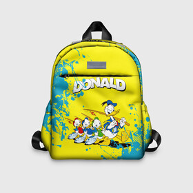 Детский рюкзак 3D с принтом Donald duck(Рыбалка) в городе Новоалтайск, 100% полиэстер | лямки с регулируемой длиной, сверху петелька, чтобы рюкзак можно было повесить на вешалку. Основное отделение закрывается на молнию, как и внешний карман. Внутри дополнительный карман. По бокам два дополнительных кармашка | donald duck | walt disney | герой | мультфильмов | рыбалка | селезень | студии