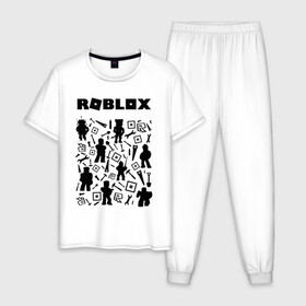 Мужская пижама хлопок с принтом ROBLOX в городе Новоалтайск, 100% хлопок | брюки и футболка прямого кроя, без карманов, на брюках мягкая резинка на поясе и по низу штанин
 | piggy | roblox | roblox games | roblox piggy | игра роблокс | пигги. | роблокс | роблокс пигги | робукс