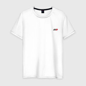 Мужская футболка хлопок с принтом Initial D Logo (+спина) (Z) в городе Новоалтайск, 100% хлопок | прямой крой, круглый вырез горловины, длина до линии бедер, слегка спущенное плечо. | initial | initial d | аниме | аниме дрифт | библии дрифта | бунта фудзивара | гонки | дрифт | инисяру | инисяру ди | кэисукэ такахаси | манга | рёсукэ такахаси | спортивное вождение | сюити сигэно