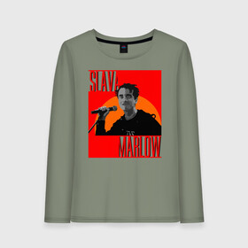 Женский лонгслив хлопок с принтом SLAVA MARLOW в городе Новоалтайск, 100% хлопок |  | slava marlow | артемготлиб | моргенштерн | рэп
