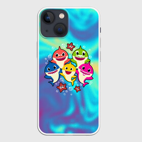 Чехол для iPhone 13 mini с принтом Baby Shark в городе Новоалтайск,  |  | Тематика изображения на принте: anime | baby shark dance | kawaii | акулы | волны | дельфин | детям | каваи | корейские | лагуна | малышам | малыши | мемы | море | морские | морские звезды | мультяшный | океан | песенка про акулу | песня | под водой
