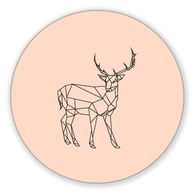 Коврик для мышки круглый с принтом олень, deer  в городе Новоалтайск, резина и полиэстер | круглая форма, изображение наносится на всю лицевую часть | Тематика изображения на принте: deer | doe | fawn | олененок | олениха | олень