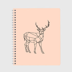 Тетрадь с принтом олень deer в городе Новоалтайск, 100% бумага | 48 листов, плотность листов — 60 г/м2, плотность картонной обложки — 250 г/м2. Листы скреплены сбоку удобной пружинной спиралью. Уголки страниц и обложки скругленные. Цвет линий — светло-серый
 | Тематика изображения на принте: deer | doe | fawn | олененок | олениха | олень