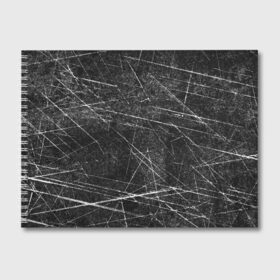 Альбом для рисования с принтом Царапины в городе Новоалтайск, 100% бумага
 | матовая бумага, плотность 200 мг. | background | scratches | scuff | stripes | texture | полоски | потертость | текстура | фон | царапины