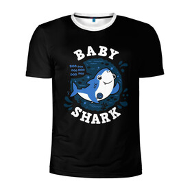 Мужская футболка 3D спортивная с принтом Baby shark в городе Новоалтайск, 100% полиэстер с улучшенными характеристиками | приталенный силуэт, круглая горловина, широкие плечи, сужается к линии бедра | baby shark | daddy shark | family shark | grandma shark | grandpa shark | mommy shark | бабушка акула | дедушка акула | мама акула | отец акула | ребенок акула | семья акул