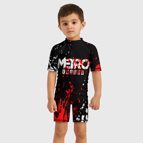 Детский купальный костюм 3D с принтом METRO EXODUS в городе Новоалтайск, Полиэстер 85%, Спандекс 15% | застежка на молнии на спине | metro | metro 2033 | metro 2033 exodus | metro exodus | metro last night. | метро 2033 исход | метро исход | метро эксодус