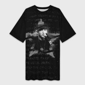 Платье-футболка 3D с принтом Eminem в звезде в городе Новоалтайск,  |  | eminem | eminm | marshall bruce mathers iii | slim shady | маршалл брюс мэтерс iii | рэпер | слим шейди | эминем