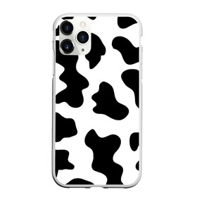 Чехол для iPhone 11 Pro матовый с принтом Му-му в городе Новоалтайск, Силикон |  | Тематика изображения на принте: абстракция | бык | кожа коровы | корова | му му | пятна | черно белое | черно белые пятна