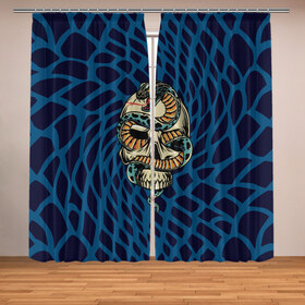 Фотошторы с принтом Snake&Skull в городе Новоалтайск, Блэкаут (светозащита 90%) / Габардин (светозащита 40% | 2 полотна шириной по 145 см; Высота 200-300 см; Крепление: шторная лента (на крючки); | fangs | jaw | orbits | skull | snake | sting | teeth | глазницы | жало | змея | зубы | клыки | пасть | череп