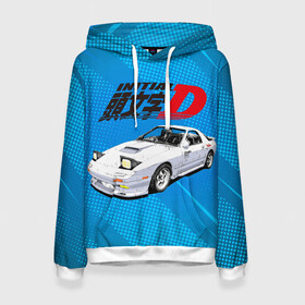 Женская толстовка 3D с принтом INITIAL D. в городе Новоалтайск, 100% полиэстер  | двухслойный капюшон со шнурком для регулировки, мягкие манжеты на рукавах и по низу толстовки, спереди карман-кенгуру с мягким внутренним слоем. | initial d | аниме | гонки | инициал ди | король дрифта | уличные гонки | фильм