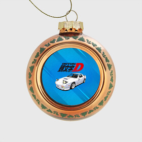 Стеклянный ёлочный шар с принтом INITIAL D. в городе Новоалтайск, Стекло | Диаметр: 80 мм | Тематика изображения на принте: initial d | аниме | гонки | инициал ди | король дрифта | уличные гонки | фильм
