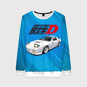 Женский свитшот 3D с принтом INITIAL D. в городе Новоалтайск, 100% полиэстер с мягким внутренним слоем | круглый вырез горловины, мягкая резинка на манжетах и поясе, свободная посадка по фигуре | initial d | аниме | гонки | инициал ди | король дрифта | уличные гонки | фильм