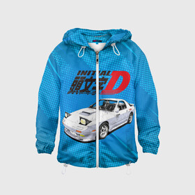 Детская ветровка 3D с принтом INITIAL D. в городе Новоалтайск, 100% полиэстер | подол и капюшон оформлены резинкой с фиксаторами, по бокам два кармана без застежек, один потайной карман на груди | initial d | аниме | гонки | инициал ди | король дрифта | уличные гонки | фильм