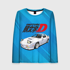 Женский лонгслив 3D с принтом INITIAL D. в городе Новоалтайск, 100% полиэстер | длинные рукава, круглый вырез горловины, полуприлегающий силуэт | initial d | аниме | гонки | инициал ди | король дрифта | уличные гонки | фильм