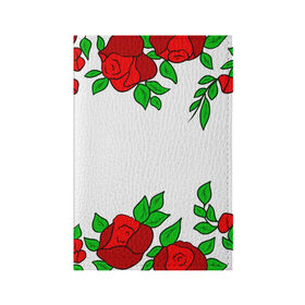 Обложка для паспорта матовая кожа с принтом Scarlet Roses в городе Новоалтайск, натуральная матовая кожа | размер 19,3 х 13,7 см; прозрачные пластиковые крепления | fashion flowers | fashion girl | love | букет | бутоны | жена | красные цветы | лепестки | летние | лето | листья | лучшая | люблю | мама | подарок | природа | растения | розочка | розы | сюрприз | узор | цветок | цветочки
