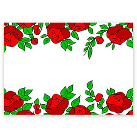 Поздравительная открытка с принтом Scarlet Roses в городе Новоалтайск, 100% бумага | плотность бумаги 280 г/м2, матовая, на обратной стороне линовка и место для марки
 | Тематика изображения на принте: fashion flowers | fashion girl | love | букет | бутоны | жена | красные цветы | лепестки | летние | лето | листья | лучшая | люблю | мама | подарок | природа | растения | розочка | розы | сюрприз | узор | цветок | цветочки
