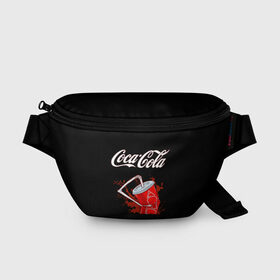 Поясная сумка 3D с принтом Coca Cola в городе Новоалтайск, 100% полиэстер | плотная ткань, ремень с регулируемой длиной, внутри несколько карманов для мелочей, основное отделение и карман с обратной стороны сумки застегиваются на молнию | coca cola | газировка | кола | лето | лимонад | свежесть | стакан