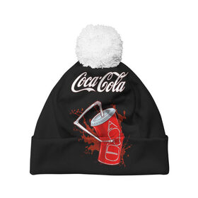 Шапка 3D c помпоном с принтом Coca Cola в городе Новоалтайск, 100% полиэстер | универсальный размер, печать по всей поверхности изделия | coca cola | газировка | кола | лето | лимонад | свежесть | стакан