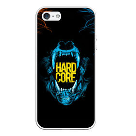 Чехол для iPhone 5/5S матовый с принтом HARD CORE в городе Новоалтайск, Силикон | Область печати: задняя сторона чехла, без боковых панелей | голова животного | зубы | клыки | оскал | хард кор | череп | эпичная надпись