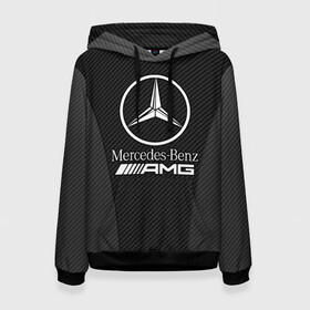 Женская толстовка 3D с принтом MERCEDES-BENZ в городе Новоалтайск, 100% полиэстер  | двухслойный капюшон со шнурком для регулировки, мягкие манжеты на рукавах и по низу толстовки, спереди карман-кенгуру с мягким внутренним слоем. | mercedes | mercedes benz | авто | автомобиль | логотип | марка | машина | мерин | мерс | мерседес | надпись | текстура